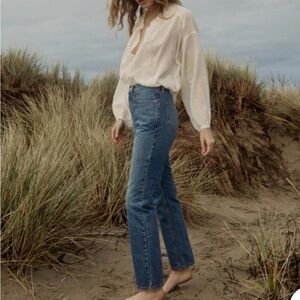 Doen Blue Straight Leg Jeans High-Rise